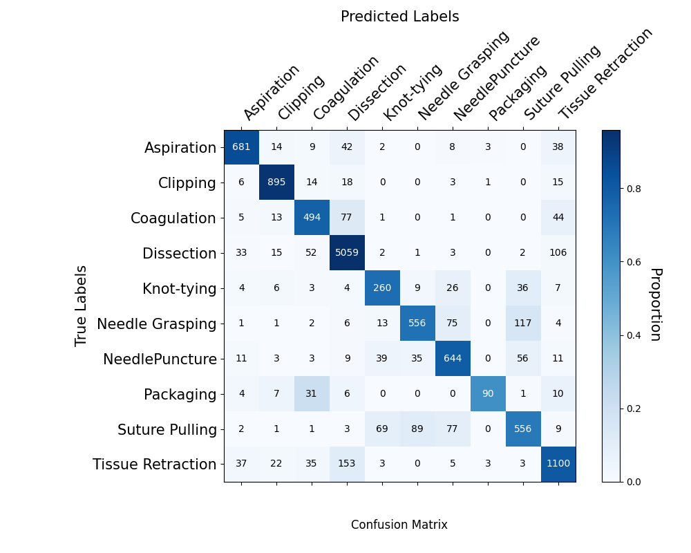 Confusion matrix results on BSA-10